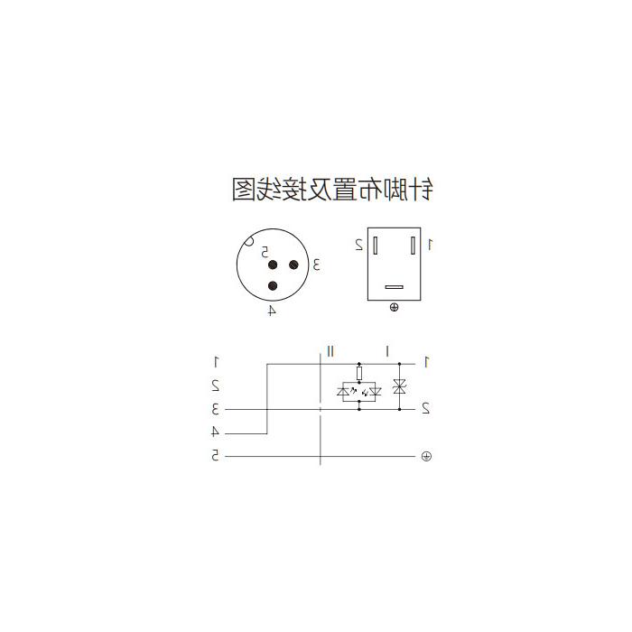 阀门插头类型B，工业，11 mm，3Pin/M12公头直型、双端预铸PUR柔性电缆、黑色护套、6VB121-XXX